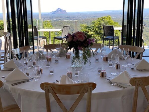 Maleny wedding venue Maleny wedding ceremony overlooking the Glass House Mountains